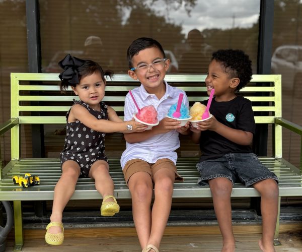 Kids on bench
