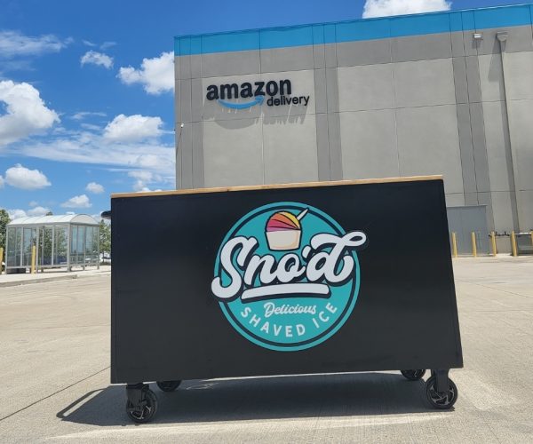 cart in front of amazon