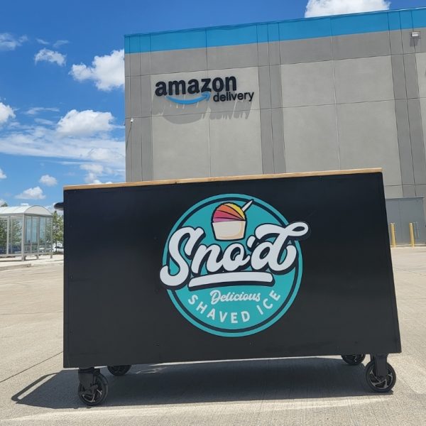 cart in front of amazon